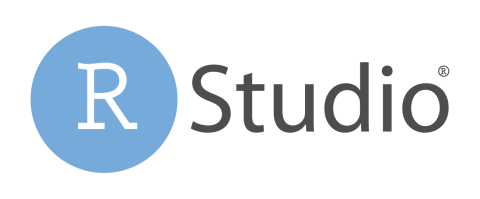 Logo RStudio untuk analisis data dengan R